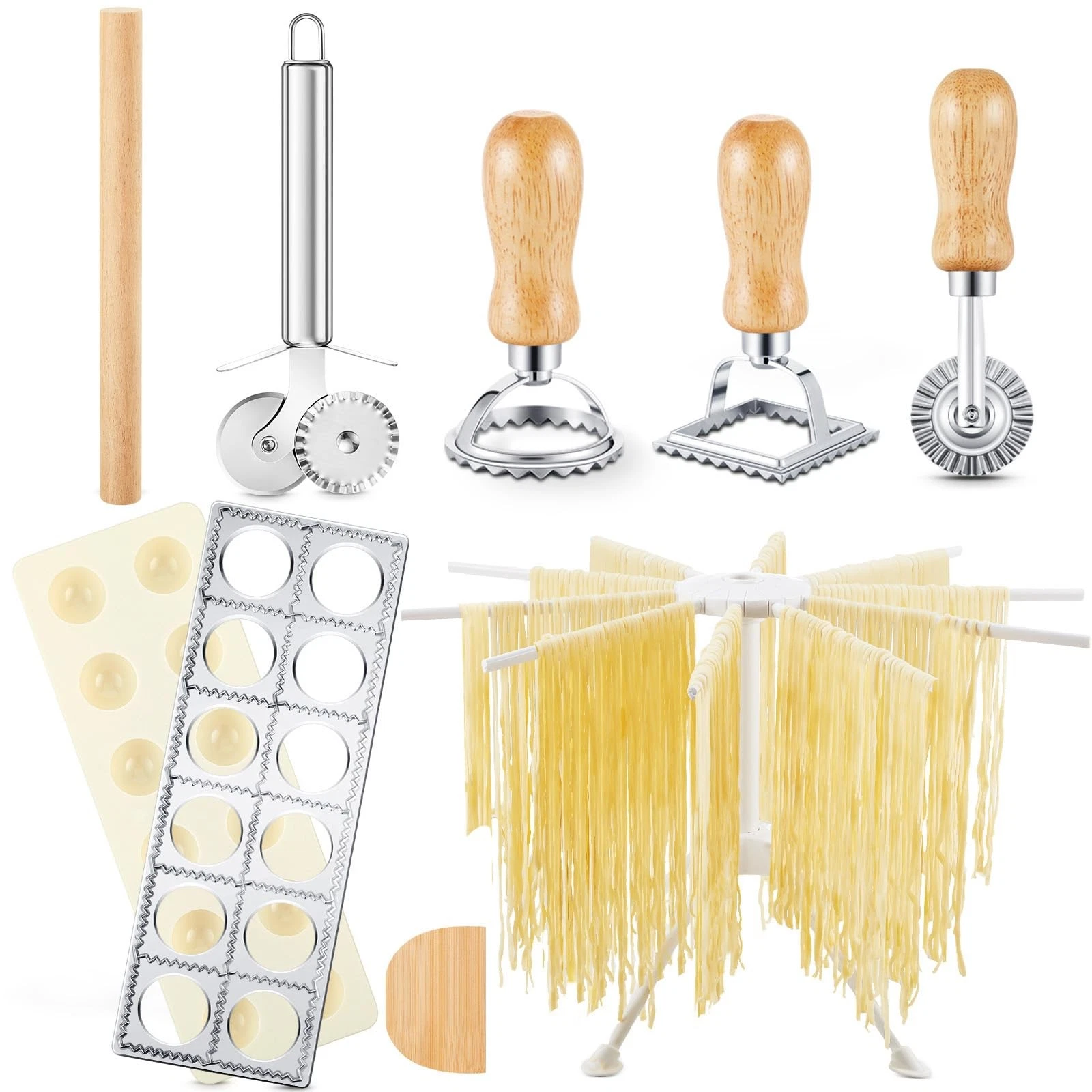 Geetery 5 Pieces Ravioli Mold Set, 12 Holes Ravioli Maker Press, 3 Pasta Cutt...
Opens in a new wind