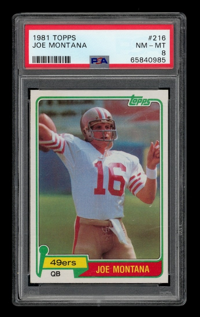 1981 Topps Set-Break #216 Joe Montana PSA 8 NM-MT view 1
