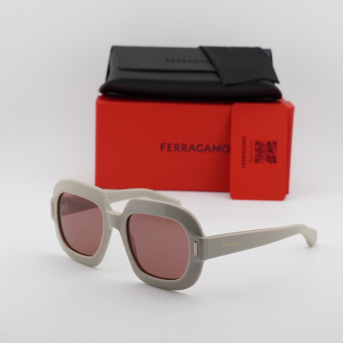 New Salvatore Ferragamo SF2068SE 259 Beige/Burgundy 54-20  display picture 2