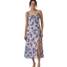 ASTR the Label Square Neck Midi Floral Dress Ruffle NWT Size XL