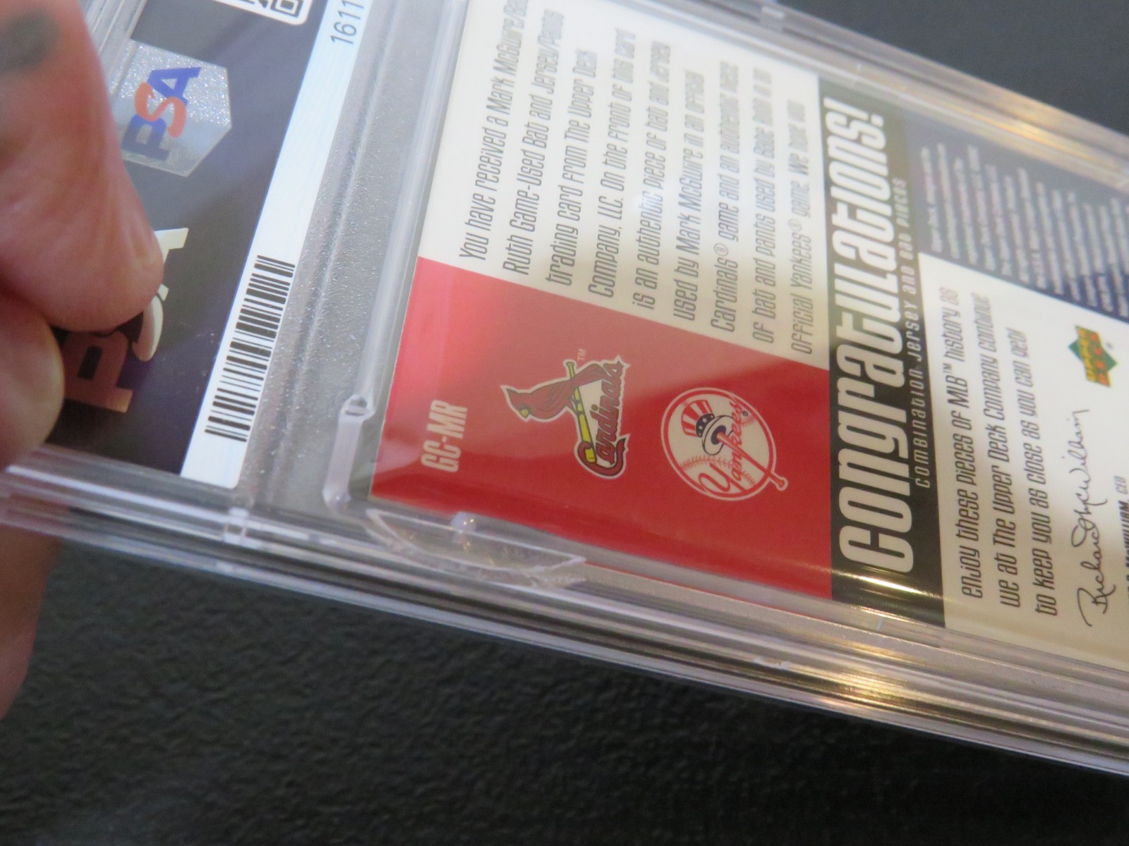 2002 BABE RUTH MCGWIRE UD DIAMOND CONN. GREAT CONNECTIONS RELIC /50 PSA 8 READ view 11
