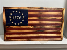Handmade 1776 Wooden American Flag Classic Rustic Wall Decor USA