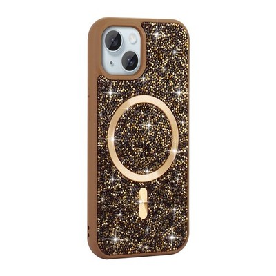 iPhone 13 / 14 Glitzer Hülle mit MagSafe   Gold Bling Case