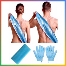 35 Inch Exfoliating Back Scrubber Shower Towel 1 Pair Bath Gloves Body Care