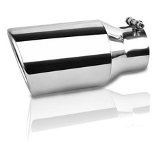 3 Inch Inlet Exhaust Tip, 4.5" Outlet, 9" Long Silver Professional 3X4.5X9SR