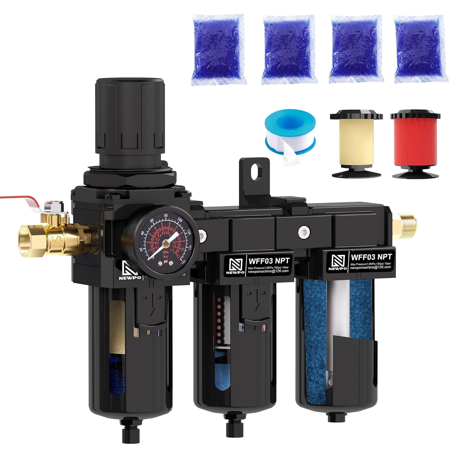 3/8" NPT 3 Stage Air Dryer for Compressor, Air Drying System