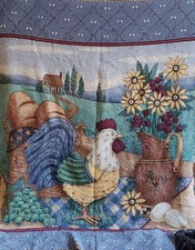 Couverture de jet Debbie Mumm vintage signée 65x48" neuve de stock 100% coton. Abeilles à miel de ferme de poule