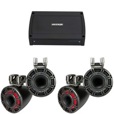 Kicker 2 Pair 44KMTC11 11" Black Horn-Loaded Tower Speakers  1200 Watt Mar...