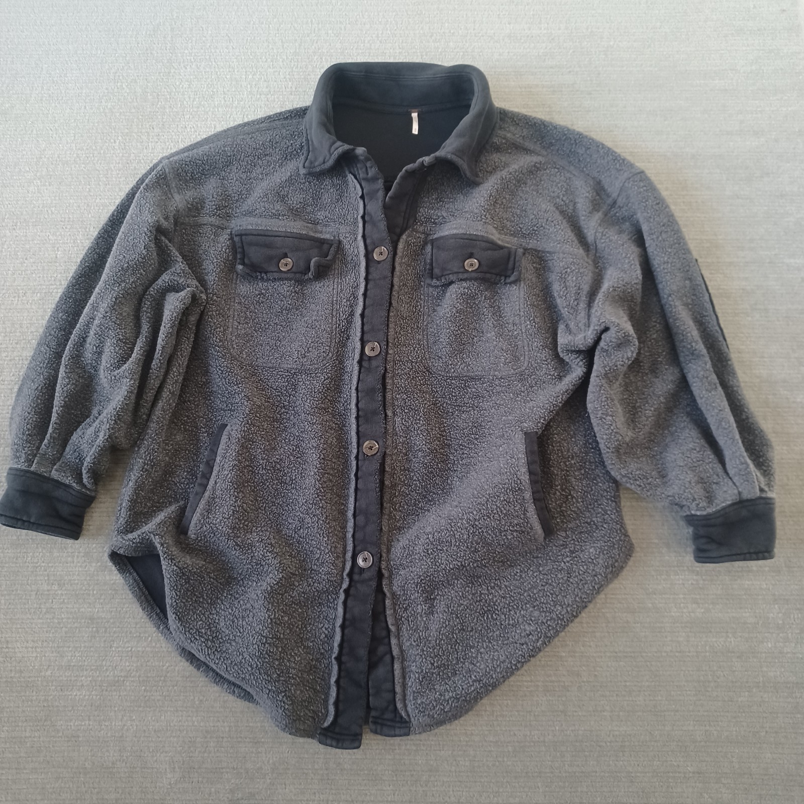 Free People Button Down Jacket Ruby Fleece Shacke… - image 9