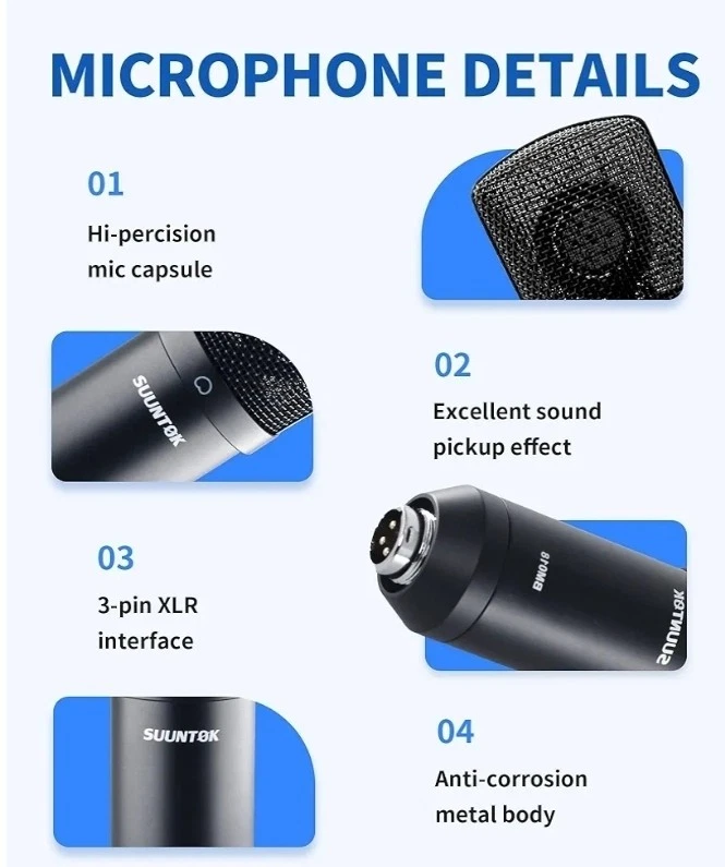 XLR Condenser Microphone Recording Microphone for PC Computer Home Studio New  - Image 4 of 4