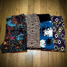 LuLaRoe Leggings Lot of 4 Multicolor Prints OS One Size Like New