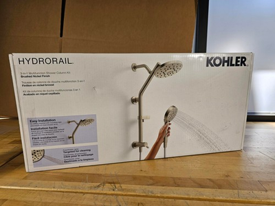 #ad Kohler Hydrorail 3 In 1 Shower System Brushed Nickel Showerhead amp; Column Kit $79.99