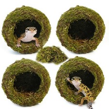 4pcs Crested Gecko Hide,Reptile Mossy Caves Hideout,Leopard Gecko Humid Hide,...