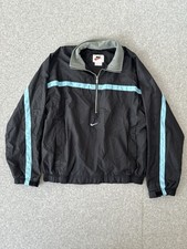 Vintage 1990  s Nike Black Windbreaker Pullover Center Swoosh Youth Medium 8-10 