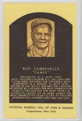 1964 National Baseball Hall of Fame and Museum Postcards Roy Campanella HOF 0q3