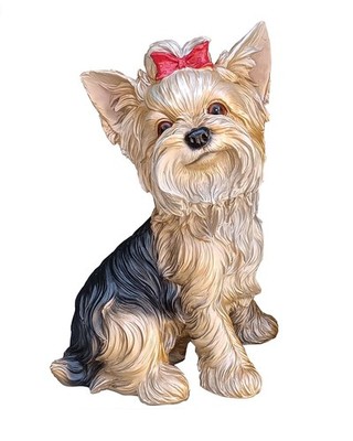 Yorkie Statue, Realistic Decor for Home & Garden, Pet 12.8'' | Realistic Resin...