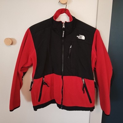 The North Face Denali Fleece Jacket Womens S Red Black Full Zip Hiking Outdoor