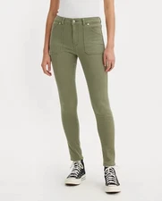 Levi's Womens 721 High Rise Skinny Jeans- Green-26X30