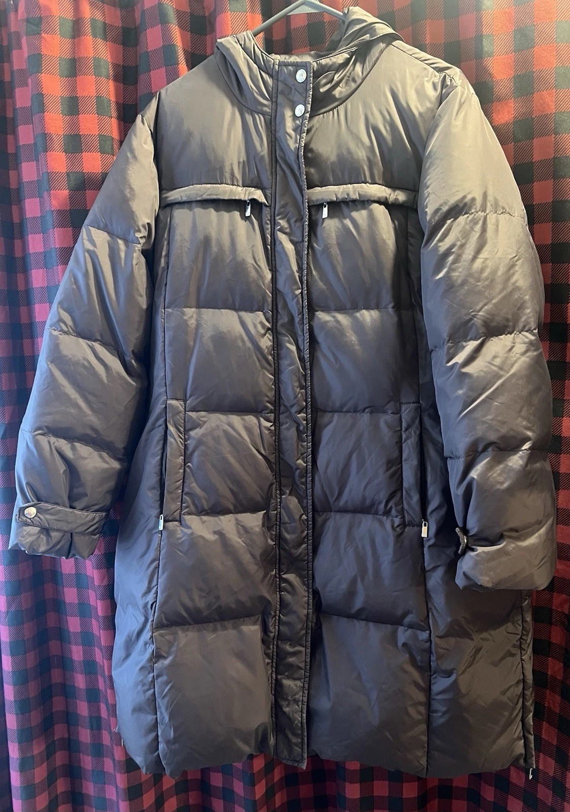 Cappotto lungo donna Michael Kors marrone con zip intera laterale taglia XL