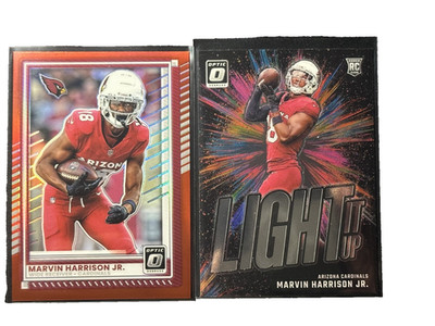 2025 Donruss Optic Marvin Harrison Jr Red Prizm /149 + Light It Up - Cardinals