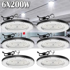 6 Pack 200W UFO Led High Bay Light Commercial Industrial Warehouse Shop Lights