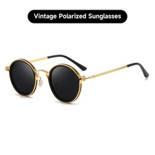 Round Polarized Sunglasses Retro Men Women Metal Frame Circle Sun Glasses Shades