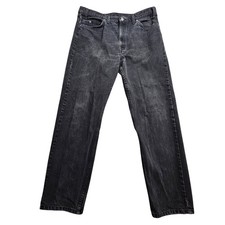 Levi's 505 Straight Leg Jeans 38x30 Black Orange Tab Vintage 90s Regular Fit 