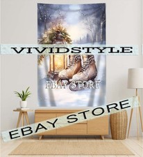 Winter Ice Skates Tapestry Holiday Charm beautiful wall decor 39X59 in