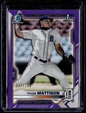 2021 Bowman Draft #BDC-58 Tyler Mattison Chrome Purple Refractor #/250