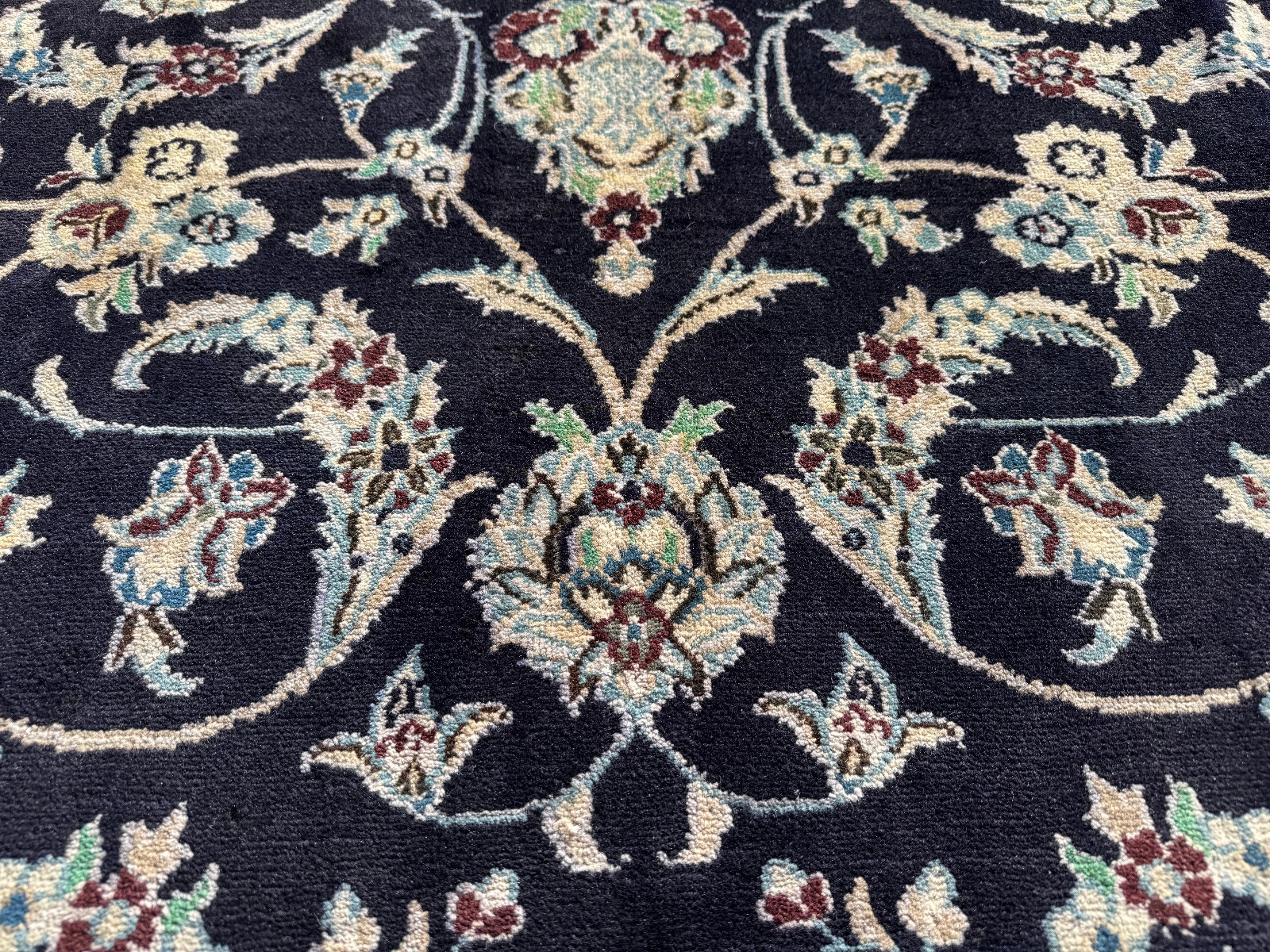 7x10 BLUE ORIENTAL RUG ANTIQUE wool vintage handmade handwoven fine 6x9 7x9 6x10