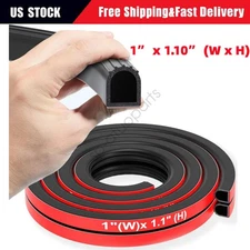 1inch D-Shape 12FT Truck Door Rubber Weather Strip Self-Adhesive Soundproof Seal