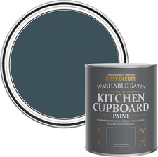 Rust Oleum Blue Scrubbable Kitchen Cupboard Paint Satin Evening Blue 750ml