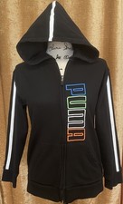 Puma Kids Hoodie Girls Boys Zip Black LOGO Kids 14-16 Sweatshirt Athliesure