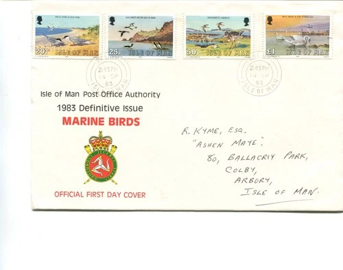 Isle of Man 1983 High Value Birds Definitive FDC cancelled Colby