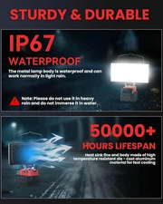 LED Work Light Compatible with Milwaukee 18V Battery,  7'' 100W Cordless Work...