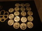 (18) ORIGINAL BRIGHT WHITE  GEM QUALITY 1958-P FRANKLIN HALF DOLLARS  VERY NICE+
