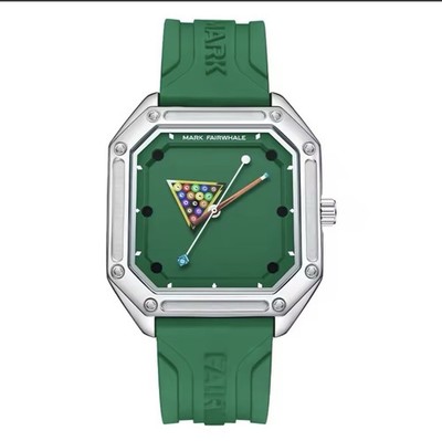 Mark Fairwhale Mens Pool Table Billiards Watch Quartz Rubber Strap FW-5047