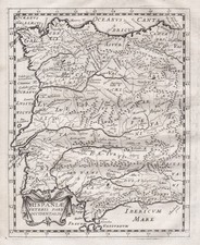 Portugal Espagne Mapa Briet Gravure 1649