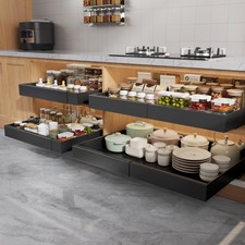 4 Pack Pull Out Cabinet Organizers 21" Deep With Raising Pad for Framed Cabin...