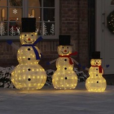 Weihnachts Schneemann Familie mit 270 LEDs 3 pcs Warmes Weiß Weihnachtsdekoratio