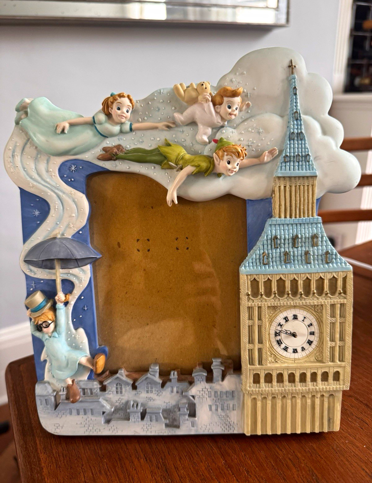 Vintage Disney Peter Pan 3D Musical Picture Frame - Big Ben hands move w/ music