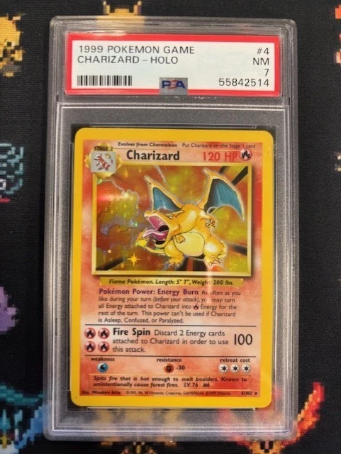 1999 Base Set Charizard Holo 4/102 PSA 7 GTC2514 TCGG
