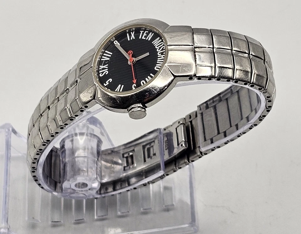 Vintage Moschino Crazy Numbers Watch with Black Dial and Stainless Steel Band - image 3 of 4