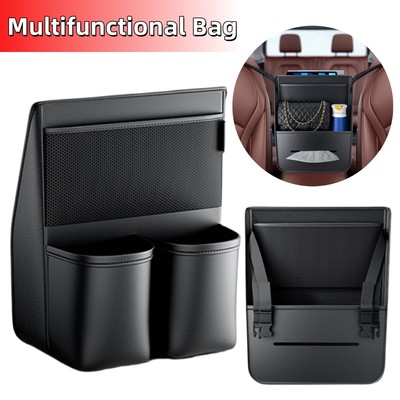 Leather Car Front Seats Hanging Storage Bag Handbag Organizer Holder Tissue Box