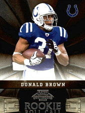 2009 Playoff Contenders ROOKIE ROLL CALL #10 Donald Brown RC Indianapolis Colts