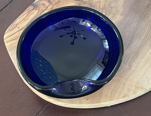 Vintage Elsa Peretti For TIffany & Co Cobalt Blue Thumbprint Dish 5" - Picture 10 of 10