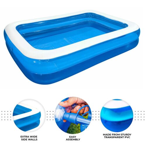 Piscina infantil inflable de 10 pies jardín familiar grande piscinas divertidas al aire libre - Imagen 2 de 5