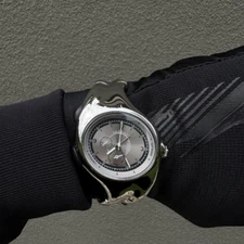 Armored Triax Y2K Style Stainless Still Watch Futuristic Design