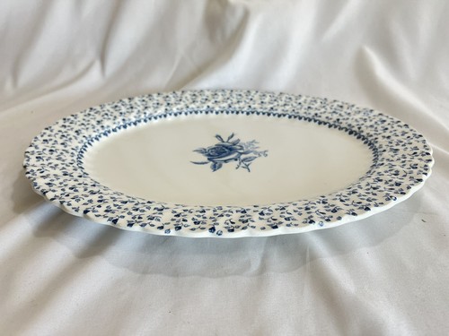 Johnson Bros Rose Bouquet Lincoln Blue Platter Serving Dish 12” - Picture 2 of 8