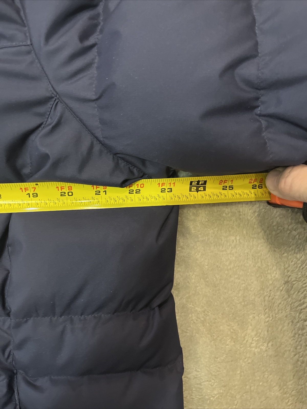 LL Bean Womens Puffer Coat Size XL Blue Pertex Downtex Goose Down Mock